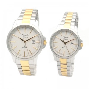 Alexandre Christie AC 1008 Silver Gold Couple